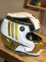 Casque compétition carbone – Or & blanc (26)