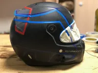 Casque compétition carbone – Or & blanc (33)