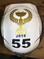 Casque compétition carbone – Or & blanc (20)