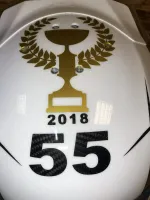 Casque compétition carbone – Or & blanc (19)