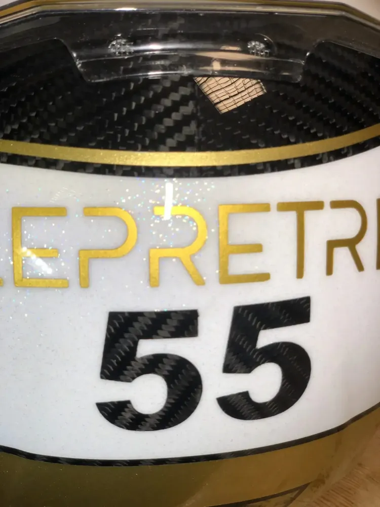 Casque compétition carbone – Or & blanc (17)