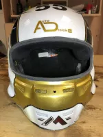 Casque compétition carbone – Or & blanc (25)