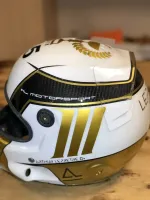 Casque compétition carbone – Or & blanc (24)