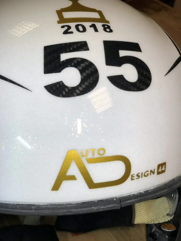 Casque compétition carbone – Or & blanc (23)