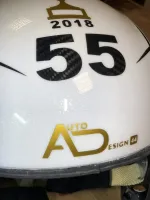 Casque compétition carbone – Or & blanc (23)