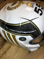 Casque compétition carbone – Or & blanc (22)