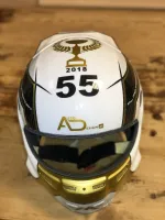 Casque compétition carbone – Or & blanc (15)