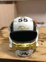 Casque compétition carbone – Or & blanc (14)