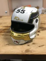 Casque compétition carbone – Or & blanc (13)