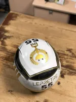 Casque compétition carbone – Or & blanc (10)