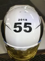 Casque compétition carbone – Or & blanc (9)