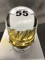 Casque compétition carbone – Or & blanc (8)