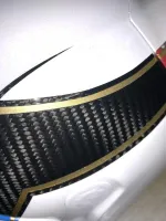 Casque compétition carbone – Or & blanc (7)