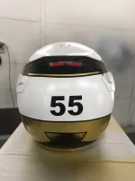 Casque compétition carbone – Or & blanc (5)