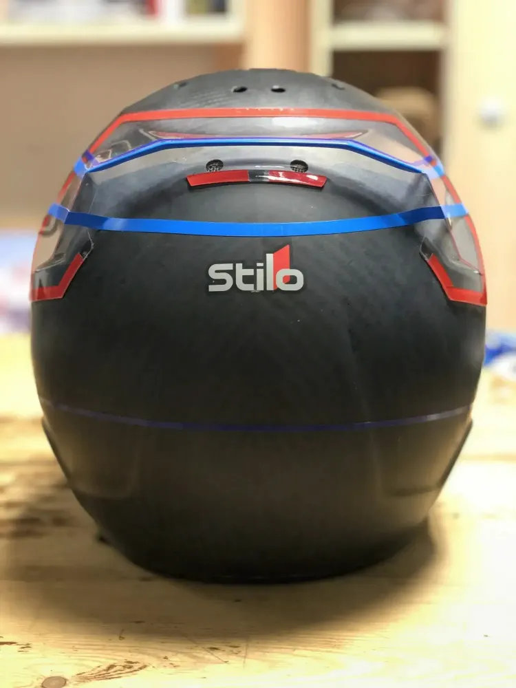 Casque compétition carbone – Or & blanc (2)