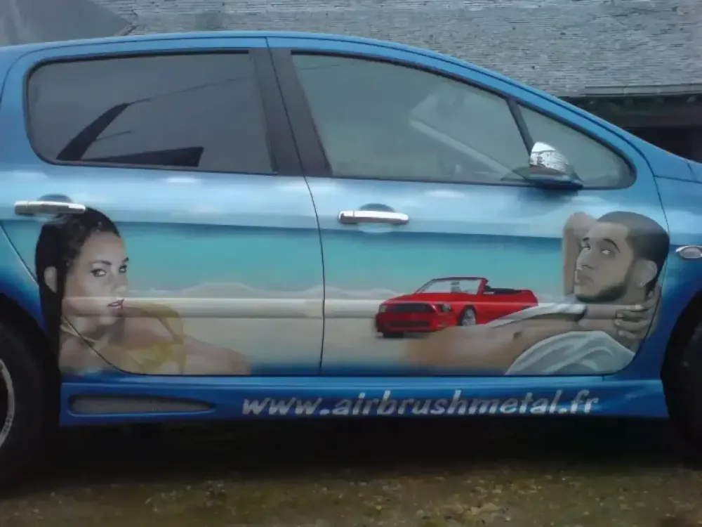 Peugeot 307 – Décor portraits à l’aérographe (9)