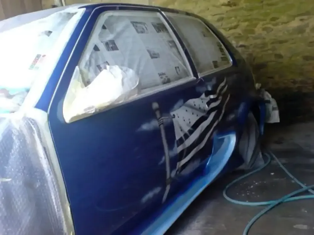 Peugeot 106 bleue – Déco drapeau breton (10)