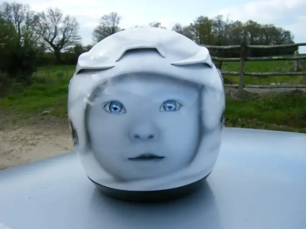 Casque portrait aérographe bébé