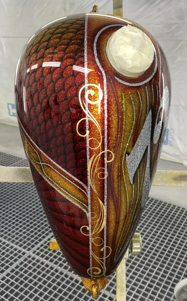 Harley Chopper – Metal flakes, candy et feuilles d’or (9)