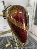 Harley Chopper – Metal flakes, candy et feuilles d’or (14)