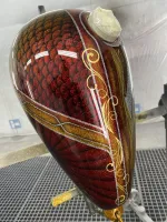 Harley Chopper – Metal flakes, candy et feuilles d’or (15)